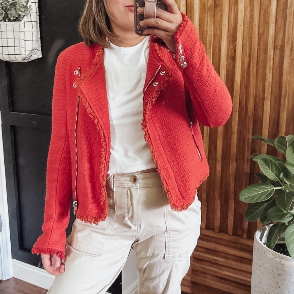 Anthropologie x BlankNYC Tweed Zip Moto Jacket. XS